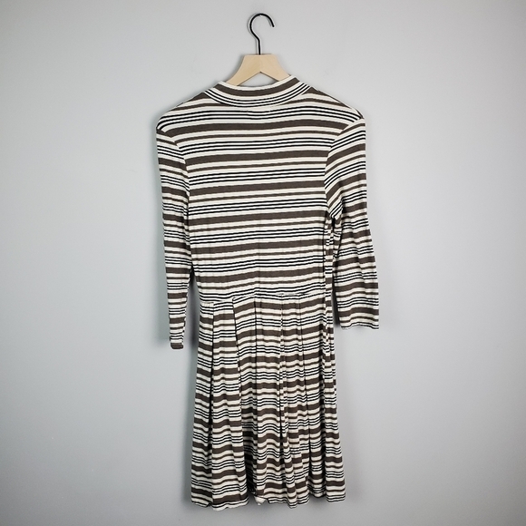 Altar'd State White Black Brown Stripe Dress Small - Picture 5 of 6